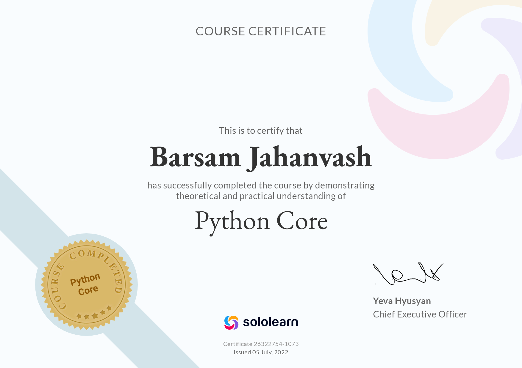 Coursera Certificate